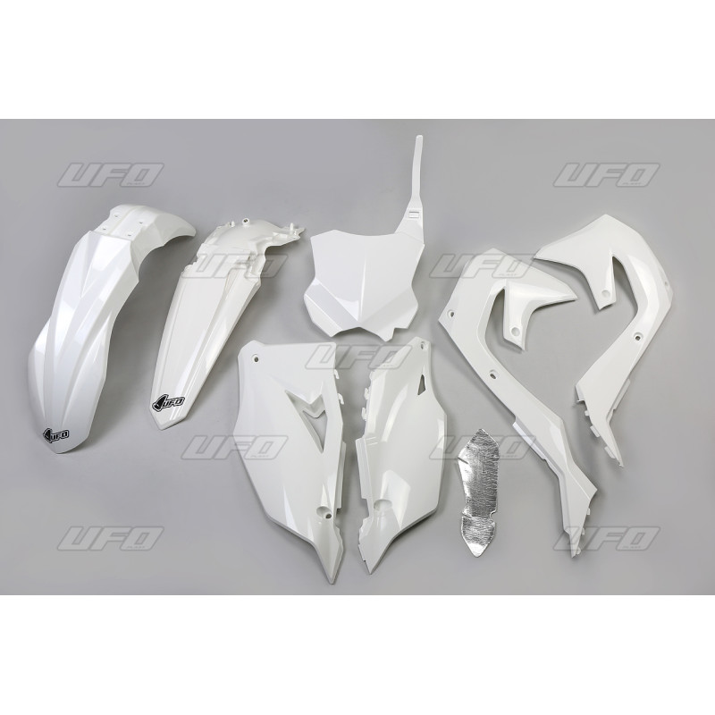 UFO KOMPLET PLASTIKÓW KAWASAKI KXF 250 '21-24, KXF 450 '19-23 KOLOR BIAŁY (KA227E047)