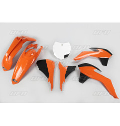 UFO KOMPLET PLASTIKÓW KTM SX/SXF '13-'15, SX 250 '16, KOLOR OEM '13-'14 (POMARAŃCZOWY/CZARNY/BIAŁY) (KT515E999)