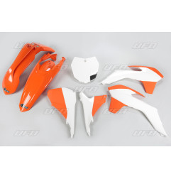 UFO KOMPLET PLASTIKÓW KTM SX/SXF '13-'15, SX 250 '16, KOLOR OEM '15 (POMARAŃCZOWY/BIAŁY) (KT515E999W)