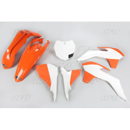 UFO KOMPLET PLASTIKÓW KTM SX/SXF '13-'15, SX 250 '16, KOLOR OEM '15 (POMARAŃCZOWY/BIAŁY) (KT515E999W)