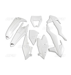 UFO KOMPLET PLASTIKÓW KTM EXC/EXC-F TPI '17-'19 Z OSŁONĄ LAMPY KOLOR BIAŁY (KT523E047)