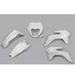 UFO KOMPLET PLASTIKÓW KTM EXC/EXCF '14-'16 Z OSŁONĄ LAMPY KOLOR BIAŁY (KT524E047)
