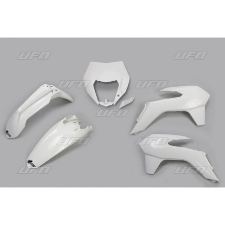 UFO KOMPLET PLASTIKÓW KTM EXC/EXCF '14-'16 Z OSŁONĄ LAMPY KOLOR BIAŁY (KT524E047)