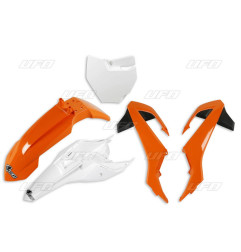 UFO KOMPLET PLASTIKÓW KTM SX 65 '16-'23 KOLOR OEM 16' I 18' (POMARAŃCZOWY/BIAŁY) (KT526E999)