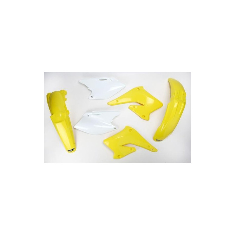 UFO KOMPLET PLASTIKÓW SUZUKI RMZ 250 '04-'06 KOLOR OEM (BIAŁY/ŻÓŁTY) (SU403E999)