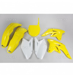 UFO KOMPLET PLASTIKÓW SUZUKI RMZ 250 '07-'09 KOLOR OEM (BIAŁY/ŻÓŁTY - Z ŻÓŁTĄ TABLICĄ POD NUMERY STARTOWE) (SU407BE999)
