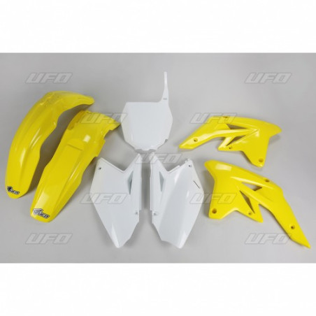 UFO KOMPLET PLASTIKÓW SUZUKI RMZ 250 '07-'09 KOLOR OEM (BIAŁY/ŻÓŁTY - Z BIAŁĄ TABLICĄ POD NUMERY STARTOWE) (SU407E999)
