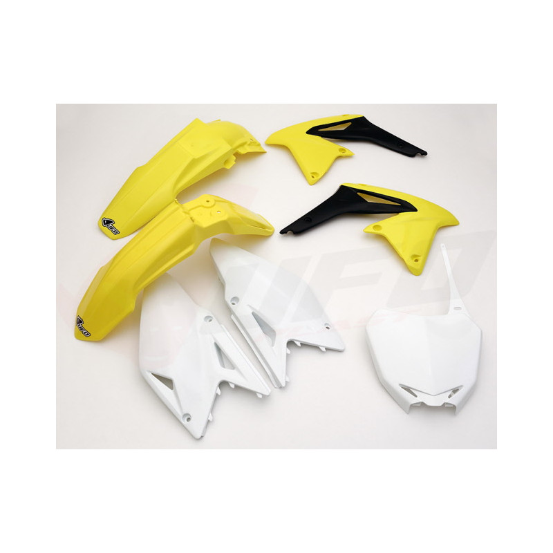 UFO KOMPLET PLASTIKÓW SUZUKI RMZ 450 '08-17 KOLOR OEM (ŻÓŁTY/BIAŁY/CZARNY) (SU412E999)