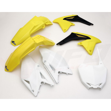 UFO KOMPLET PLASTIKÓW SUZUKI RMZ 450 '08-17 KOLOR OEM (ŻÓŁTY/BIAŁY/CZARNY) (SU412E999)