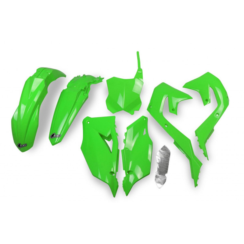 UFO KOMPLET PLASTIKÓW KAWASAKI KXF 250 '21-24, KXF 450 '19-23 KOLOR OEM '20 (ZIELONY) (KA227E999A)