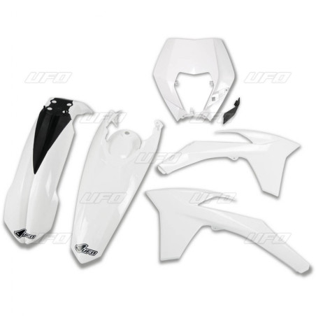 UFO KOMPLET PLASTIKÓW KTM EXC/EXCF '12-'13 Z OSŁONĄ LAMPY KOLOR BIAŁY (KT521E047)