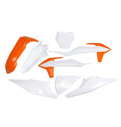 UFO KOMPLET PLASTIKÓW KTM SX 125/150/250 '19-'22, SXF (SX-F) 250/350/450 '19-'22 KOLOR OEM '20 (POMRAŃCZOWY/BIAŁY) (KT522E999X)