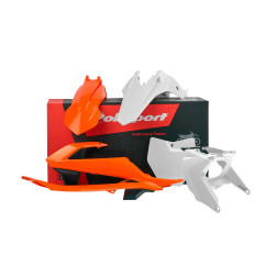 POLISPORT KOMPLET PLASTIKÓW KTM SX 65 '16-'23 ZESTAW ZAWIERA OSŁONĘ FILTRA POWIETRZA (AIRBOX) KOLOR POMARAŃCZOWY BIAŁY (OEM)