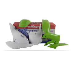 POLISPORT KOMPLET PLASTIKÓW KAWASAKI KX 65 '00-'25 W ZESTAWIE TABLICA PRZEDNIA (8661500010) KOLOR ZIELONO BIAŁY OEM