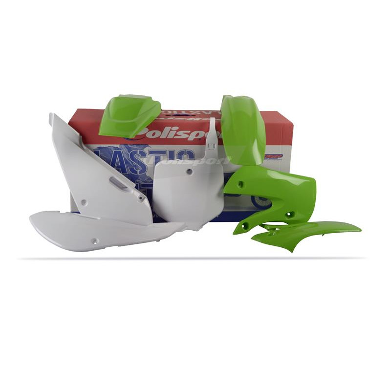 POLISPORT KOMPLET PLASTIKÓW KAWASAKI KX 65 '00-'25 W ZESTAWIE TABLICA PRZEDNIA (8661500010) KOLOR ZIELONO BIAŁY OEM