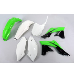 UFO KOMPLET PLASTIKÓW KAWASAKI KXF 250 '13-'16 KOLOR OEM '14-'15 (ZIELONY/BIAŁY/CZARNY) (KA221E999)