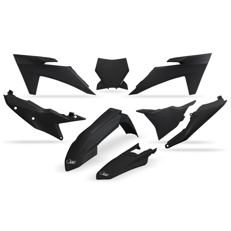 UFO KOMPLET PLASTIKÓW KTM SX 125 / 250 / 300 TBI '23-'24, SX-F 250 / 350 / 450 '23-'24 KOLOR CZARNY