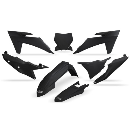 UFO KOMPLET PLASTIKÓW KTM SX 125 / 250 / 300 TBI '23-'24, SX-F 250 / 350 / 450 '23-'24 KOLOR CZARNY