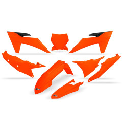 UFO KOMPLET PLASTIKÓW KTM SX 125 / 250 / 300 TBI '23-'24, SX-F 250 / 350 / 450 '23-'24 KOLOR POMARAŃCZOWY FLUO