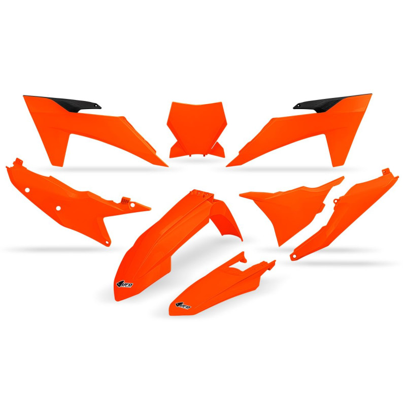 UFO KOMPLET PLASTIKÓW KTM SX 125 / 250 / 300 TBI '23-'24, SX-F 250 / 350 / 450 '23-'24 KOLOR POMARAŃCZOWY FLUO