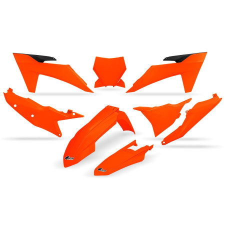 UFO KOMPLET PLASTIKÓW KTM SX 125 / 250 / 300 TBI '23-'24, SX-F 250 / 350 / 450 '23-'24 KOLOR POMARAŃCZOWY FLUO