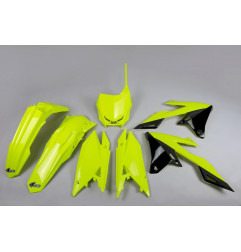 UFO KOMPLET PLASTIKÓW SUZUKI RMZ 250 '19-'25, RMZ 450 '18-'25 KOLOR ŻÓŁTY FLUO (SU418DFLU)