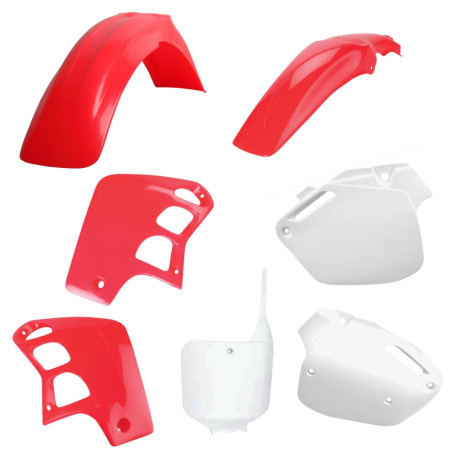 POLISPORT WYPRZEDAŻ KOMPLET PLASTIKÓW HONDA CR 500 '95-'00 KOLOR OEM CZERWONY FLUO-R BIAŁY