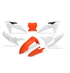 UFO KOMPLET PLASTIKÓW KTM SX 125 / 250 / 300 TBI '23-'24, SX-F 250 / 350 / 450 '23-'24 KOLOR OEM (POMARAŃCZOWY/BIAŁY)