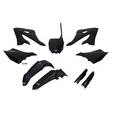UFO KOMPLET PLASTIKÓW (FULL KIT) Z OSŁONAMI TELESKOPÓW (AMORTYZATORÓW) YAMAHA YZ 125 / 250 '22-'26 KOLOR CZARNY