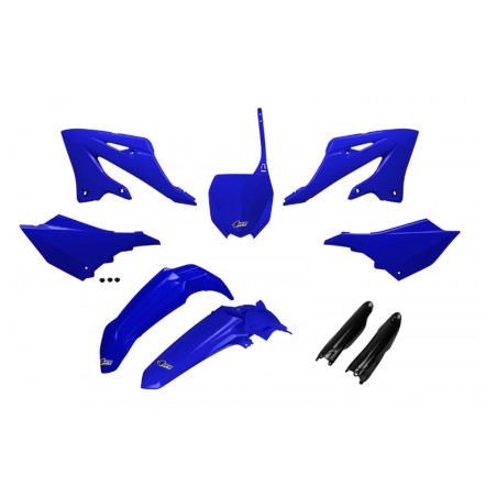 UFO KOMPLET PLASTIKÓW (FULL KIT) Z OSŁONAMI TELESKOPÓW (AMORTYZATORÓW) YAMAHA YZ 125 / 250 '22-'26 KOLOR OEM NIEBIESKI CZARNY