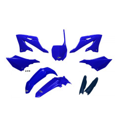 UFO KOMPLET PLASTIKÓW (FULL KIT) Z OSŁONAMI TELESKOPÓW (AMORTYZATORÓW) YAMAHA YZ 125 / 250 '22-'26 KOLOR OEM NIEBIESKI GRANATOWY