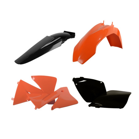 POLISPORT KOMPLET PLASTIKÓW KTM EXC/EXC-F '01-'02 KOLOR POMARAŃCZOWY CZARNY OEM