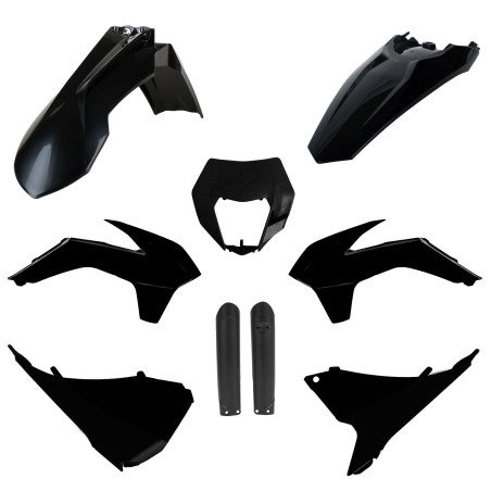 POLISPORT KOMPLET PLASTIKÓW (FULL KIT) KTM EXC/EXC-F '16 W ZESTAWIE OSŁONY AMORTYZATORÓW (8398600002) KOLOR CZARNY