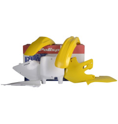 POLISPORT KOMPLET PLASTIKÓW SUZUKI RM 125/250 '99-'00 KOLOR ŻÓŁTY BIAŁY
