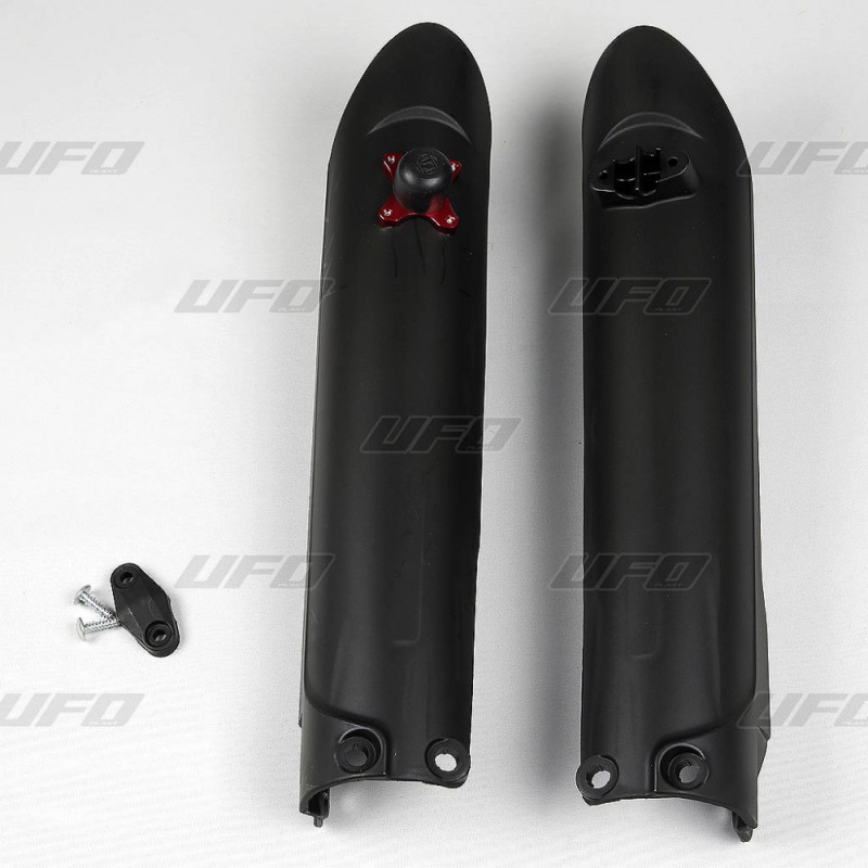 UFO OSŁONY TELESKOPÓW ( AMORTYZATORÓW ) PRZEDNICH KTM SX / SX-F '15-'22, Z BLOKADĄ KOLOR CZARNY - ZASTĘPUJE GG07136001