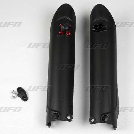 UFO OSŁONY TELESKOPÓW ( AMORTYZATORÓW ) PRZEDNICH KTM SX / SX-F '15-'22, Z BLOKADĄ KOLOR CZARNY - ZASTĘPUJE GG07136001