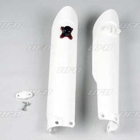 UFO OSŁONY TELESKOPÓW ( AMORTYZATORÓW ) PRZEDNICH KTM SX / SX-F '15-'22, Z BLOKADĄ KOLOR BIAŁY - ZASTĘPUJE GG07136041