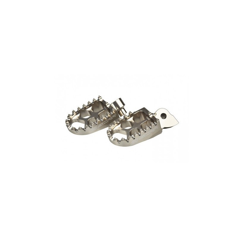 SCAR RACING PODNÓŻKI PEGI ALUMINIOWE EVO YAMAHA YZ / YZF / WR / WRF / TENERE 700, FANTIC KOLOR SREBRNY