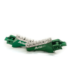 ACCEL PODNÓŻKI KAWASAKI KXF250 '05-'17,KXF450 '07-'17, ALUMINIUM T7075, KOLOR ZIELONY, REGULOWANA SZEROKOŚĆ - PROMOCJA