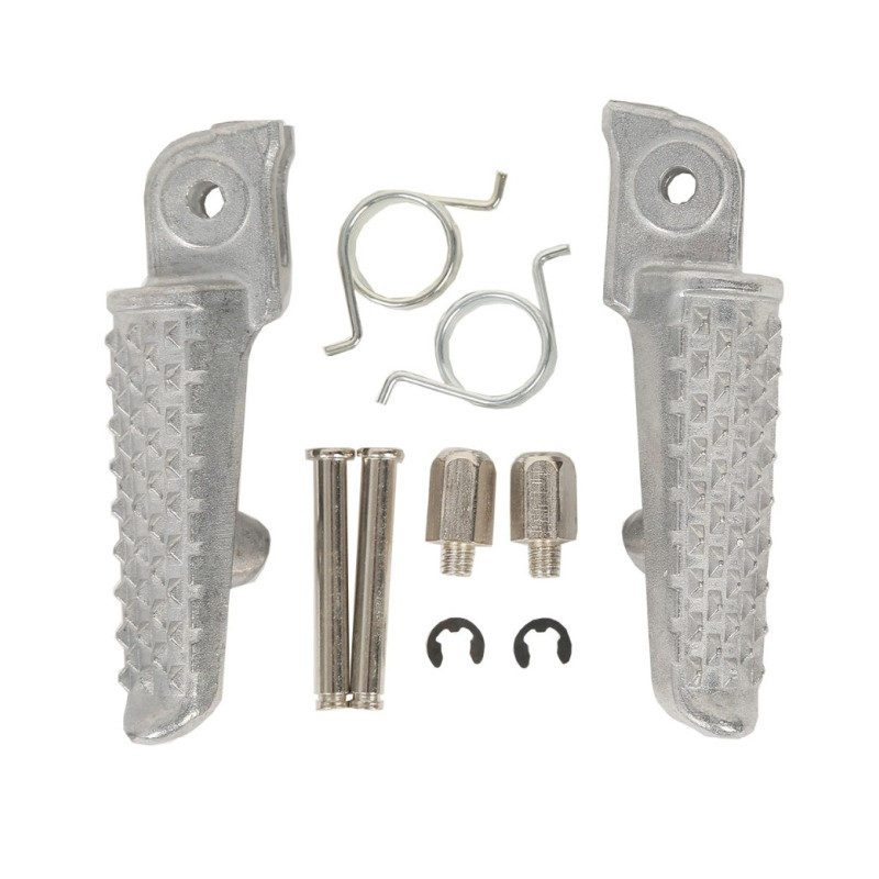 BIKETEC PARTS ZESTAW PODNÓŻKÓW (PODNÓŻKI) KIEROWCY KOMPLETNY Z MOCOWANIAMI HONDA CBR 600RR '07-14 KOLOR SREBRNY