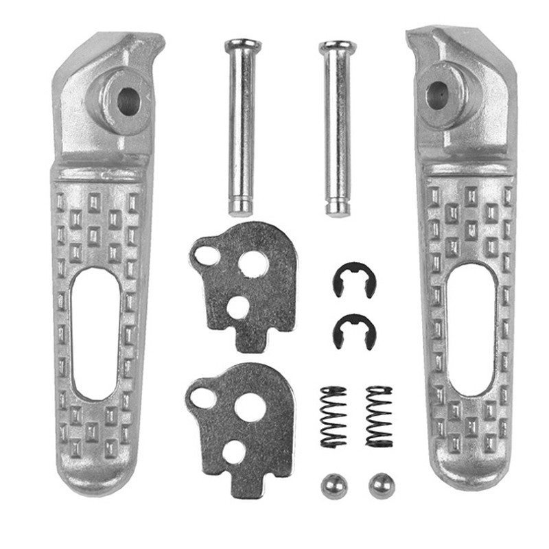 BIKETEC PARTS ZESTAW PODNÓŻKÓW (PODNÓŻKI) PASAŻERA KOMPLETNY Z MOCOWANIAMI HONDA CBR 600RR / CBR 1000RR '03-14 KOLOR SREBRNY