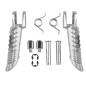 BIKETEC PARTS ZESTAW PODNÓŻKÓW (PODNÓŻKI) KIEROWCY KOMPLETNY Z MOCOWANIAMI SUZUKI GSXR 600/750/1000 '01-14 KOLOR SREBRNY