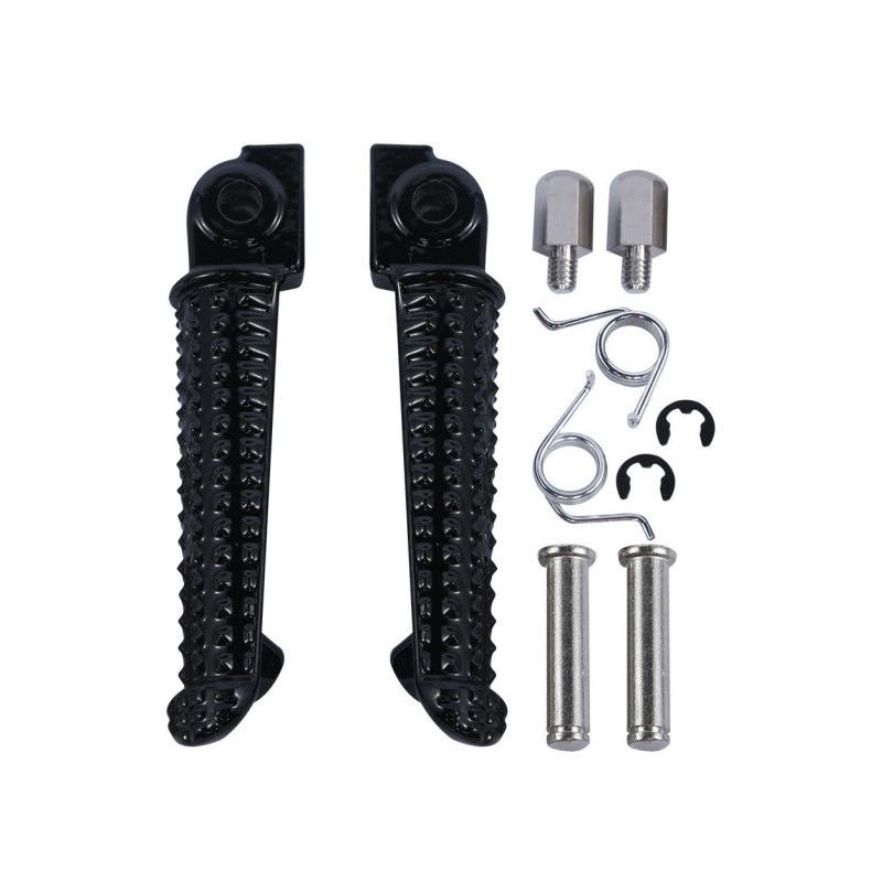 BIKETEC PARTS ZESTAW PODNÓŻKÓW (PODNÓŻKI) KIEROWCY KOMPLETNY Z MOCOWANIAMI YAMAHA YZF R1 '98-11, YZF R6 '99-12 KOLOR CZARNY