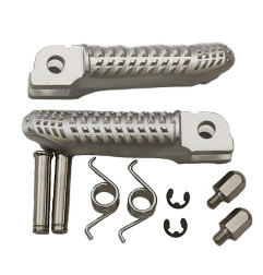 BIKETEC PARTS ZESTAW PODNÓŻKÓW (PODNÓŻKI) KIEROWCY KOMPLETNY Z MOCOWANIAMI BMW S 1000RR '15-17 KOLOR SREBRNY