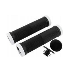 PROGRIP MANETKI PG999 ATV / JET SKI / MTB (22+22MM, DŁ. 120MM) KOLOR CZARNY Z BIAŁĄ BLOKADĄ LOCK-ON (999-101)