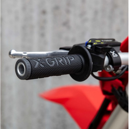 X-GRIP MANETKI (GRIPY) BRAAAAP GRIPS LOCK-ON-GRIP (Z ADAPTERAMI ROLGAZU) GREY OPEN END (Z OTWOREM) KOLOR SZARY