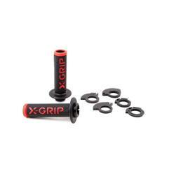 X-GRIP MANETKI (GRIPY) BRAAAAP GRIPS LOCK-ON-GRIP (Z ADAPTERAMI ROLGAZU) RED OPEN END (Z OTWOREM) KOLOR CZERWONY
