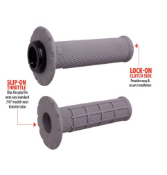 ODI MANETKI OFF ROAD HALF WAFFLE UNIVERSAL LOCK-ON GRIP SET KOLOR SZARY