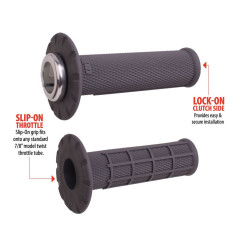 ODI MANETKI OFF ROAD HALF WAFFLE UNIVERSAL LOCK-ON GRIP SET KOLOR SZARY