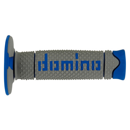 DOMINO MANETKI (GRIPY) OFF ROAD DWUSKŁADNIKOWE KOLOR SZARY/NIEBIESKI